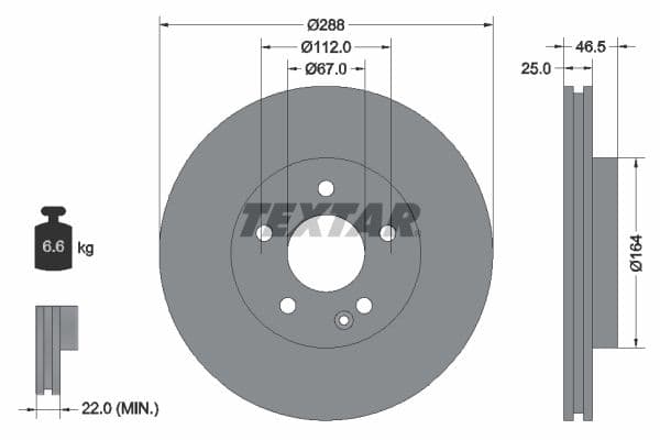 Disc frana TEXTAR PRO+ 92287705