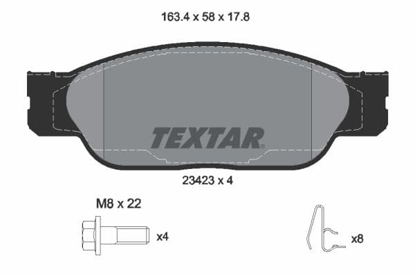 set placute frana,frana disc TEXTAR Q+ 2342301