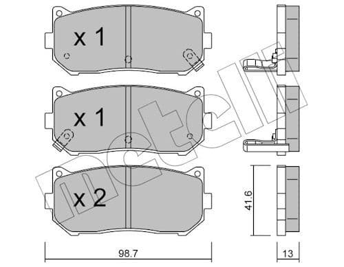 set placute frana,frana disc METELLI 22-0372-0