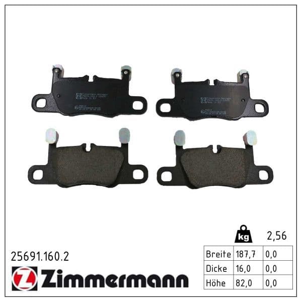 set placute frana,frana disc ZIMMERMANN 25691.160.2