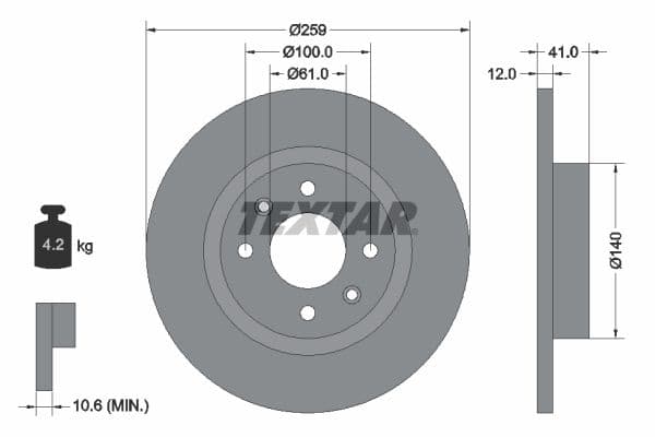 Disc frana TEXTAR PRO 92175103