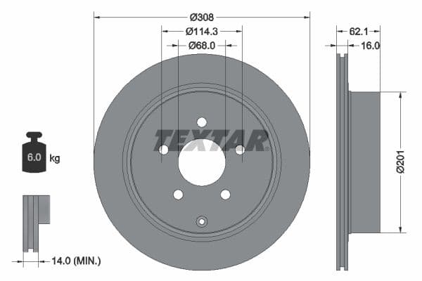 Disc frana TEXTAR PRO 92149303