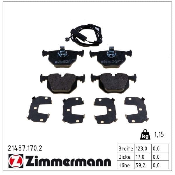 set placute frana,frana disc ZIMMERMANN 21487.170.2