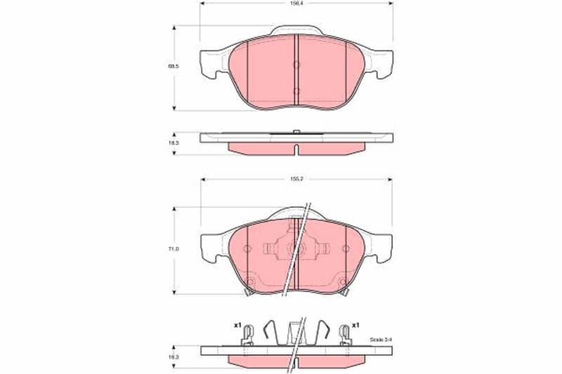set placute frana,frana disc TRW GDB3335