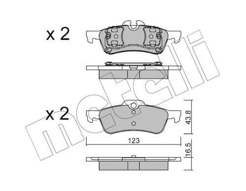 set placute frana,frana disc METELLI 22-0556-0