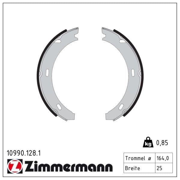 Set saboti frana, frana de mana ZIMMERMANN 10990.128.1