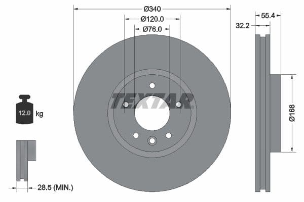 Disc frana TEXTAR PRO+ 92230305