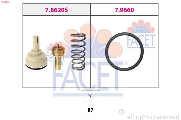termostat,lichid racire FACET 7.8620
