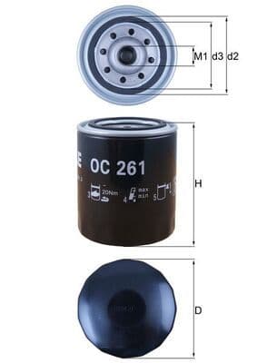 Filtru ulei MAHLE OC 261