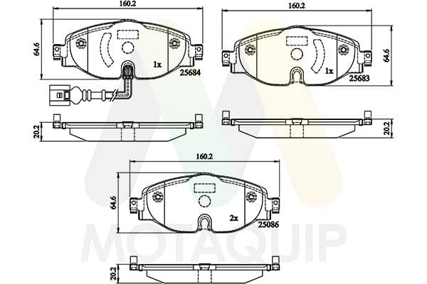 set placute frana,frana disc MOTAQUIP LVXL1749