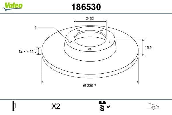 Disc frana VALEO 186530