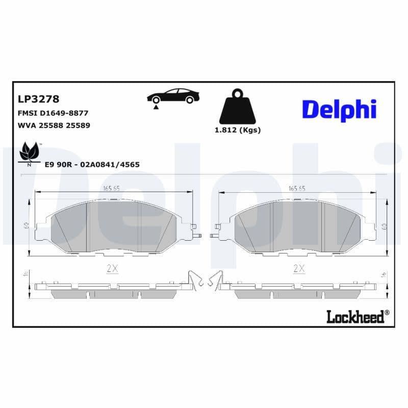 set placute frana,frana disc DELPHI LP3278
