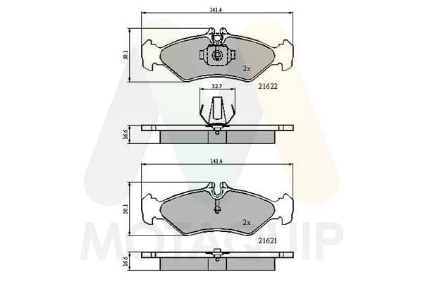 set placute frana,frana disc MOTAQUIP LVXL175