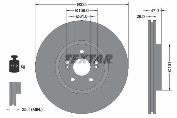 Disc frana TEXTAR PRO+ 92119405