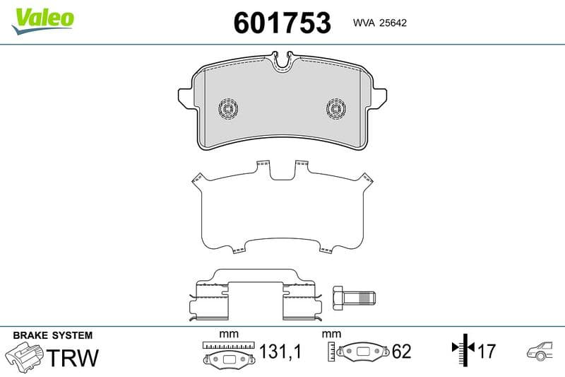 set placute frana,frana disc VALEO 601753