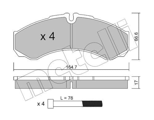 set placute frana,frana disc METELLI 22-0212-3