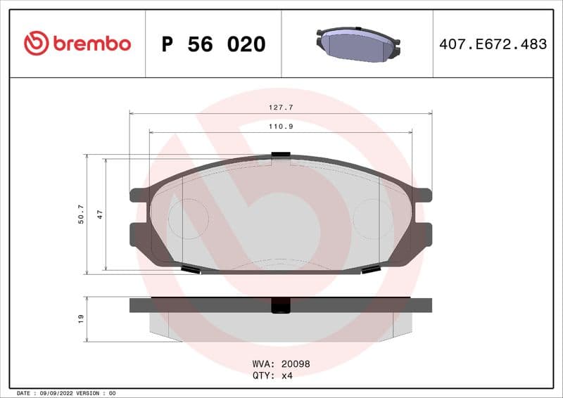 set placute frana,frana disc BREMBO PRIME LINE P 56 020