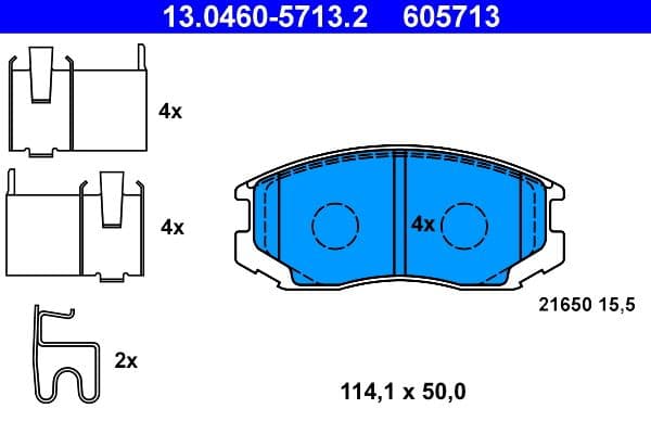 set placute frana,frana disc ATE 13.0460-5713.2