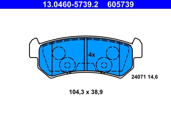 set placute frana,frana disc ATE 13.0460-5739.2