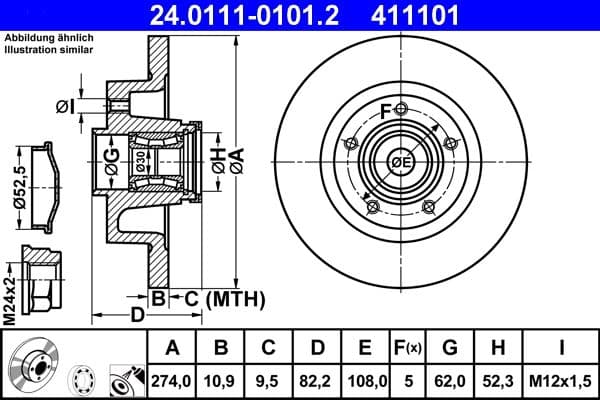 Disc frana ATE 24.0111-0101.2