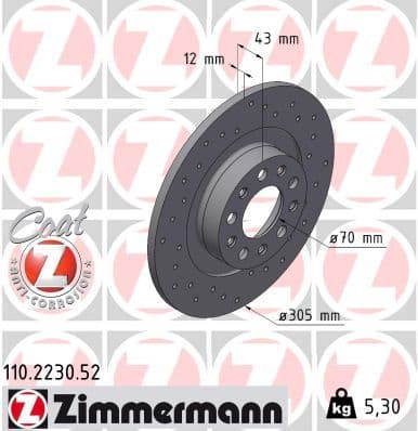 Disc frana ZIMMERMANN SPORT Z 110.2230.52