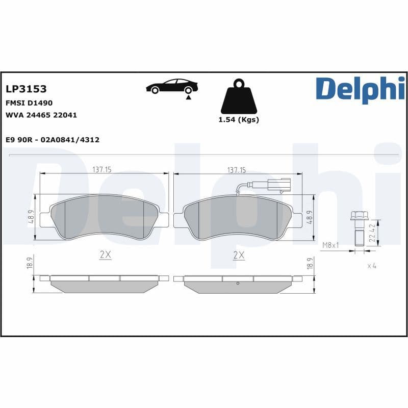 set placute frana,frana disc DELPHI LP3153