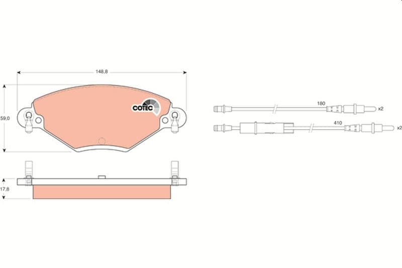 set placute frana,frana disc TRW COTEC GDB1448