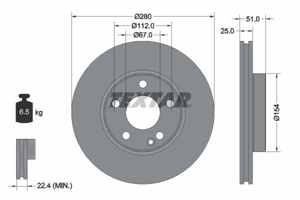 Disc frana TEXTAR PRO+ 92257005