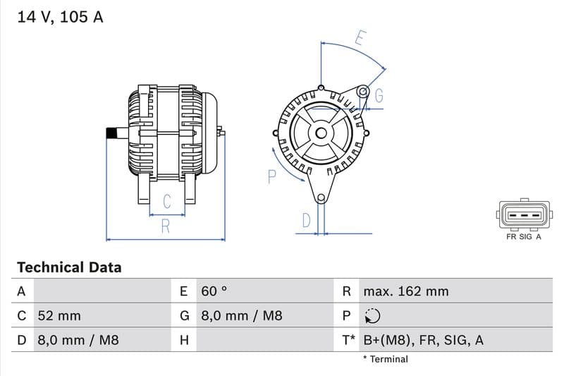 Generator / Alternator BOSCH 0 986 081 090