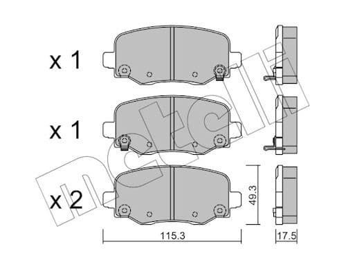 set placute frana,frana disc METELLI 22-1002-1