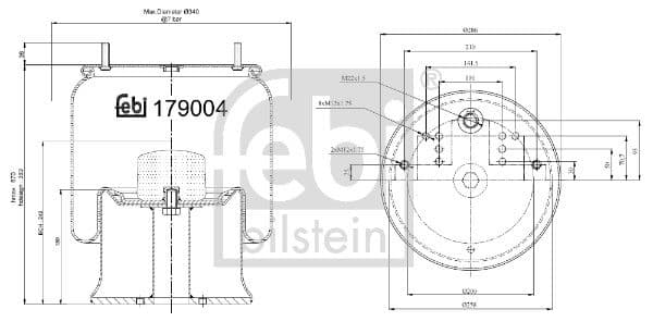 Burduf, suspensie pneumatica FEBI BILSTEIN 179004
