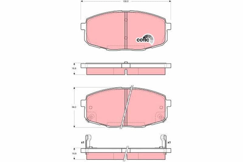 set placute frana,frana disc TRW COTEC GDB3342