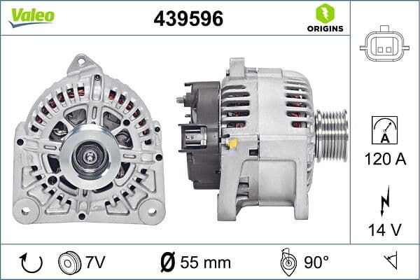 Generator / Alternator VALEO ORIGINS NEW OE TECHNOLOGY 439596