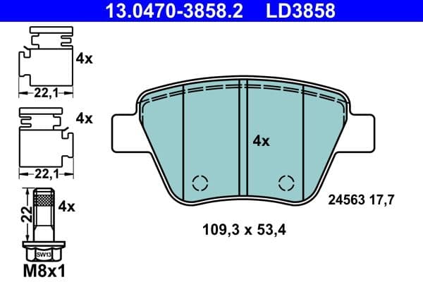 set placute frana,frana disc ATE Ceramic 13.0470-3858.2