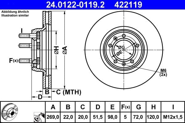 Disc frana ATE 24.0122-0119.2