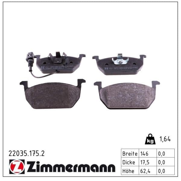 set placute frana,frana disc ZIMMERMANN 22035.175.2