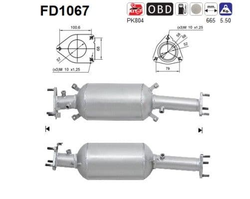 Filtru funingine/particule, sist.de esapament AS-PL FD1067