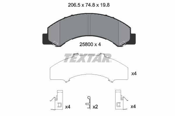 set placute frana,frana disc TEXTAR 2580001