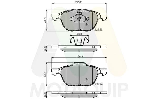 set placute frana,frana disc MOTAQUIP LVXL1152