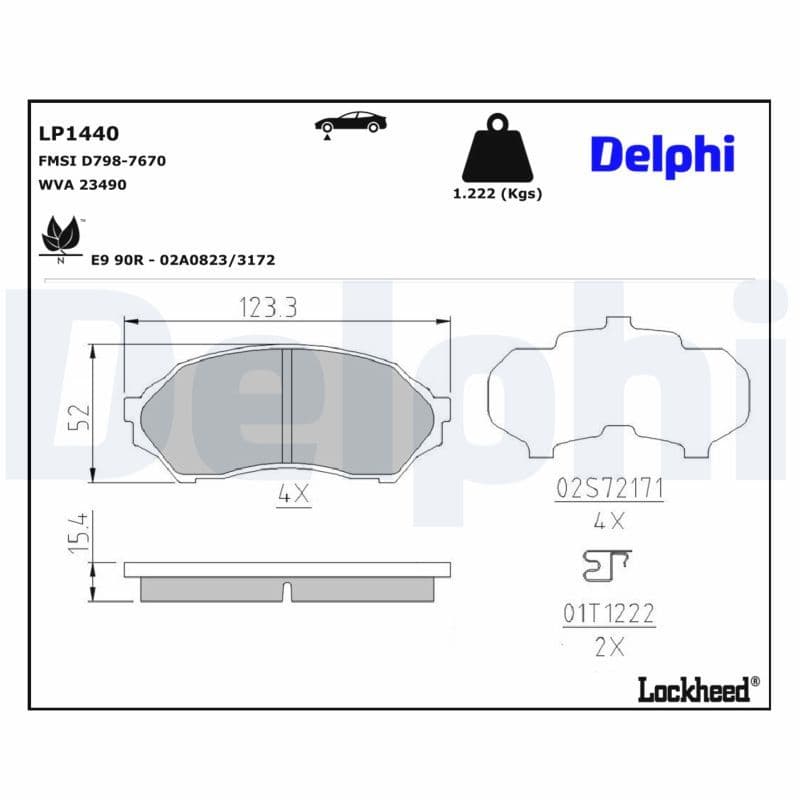 set placute frana,frana disc DELPHI LP1440