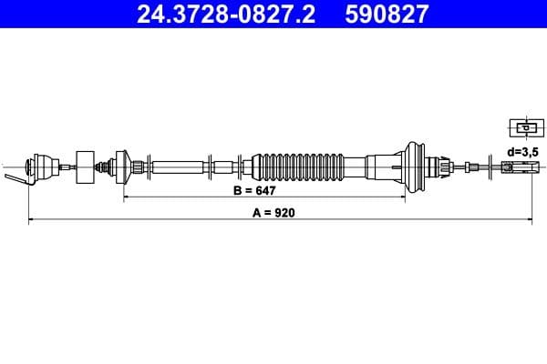 Cablu ambreiaj ATE 24.3728-0827.2