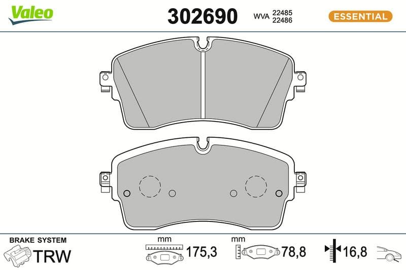 set placute frana,frana disc VALEO 302690