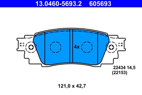 set placute frana,frana disc ATE 13.0460-5693.2