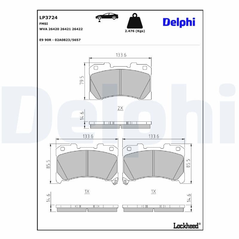 set placute frana,frana disc DELPHI LP3724