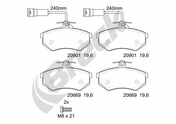 set placute frana,frana disc BRECK 20669 10 701 10