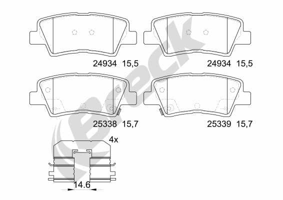 set placute frana,frana disc BRECK 25337 00 702 00