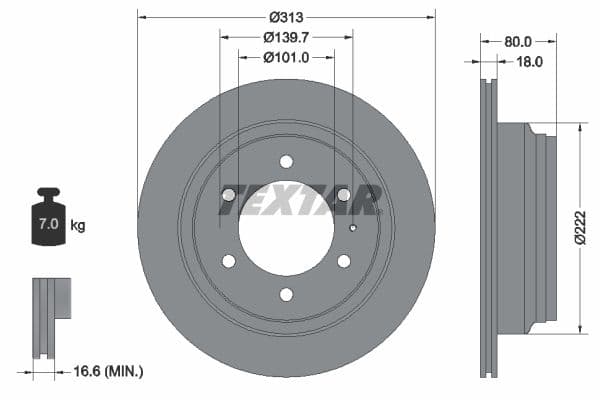 Disc frana TEXTAR 92091600