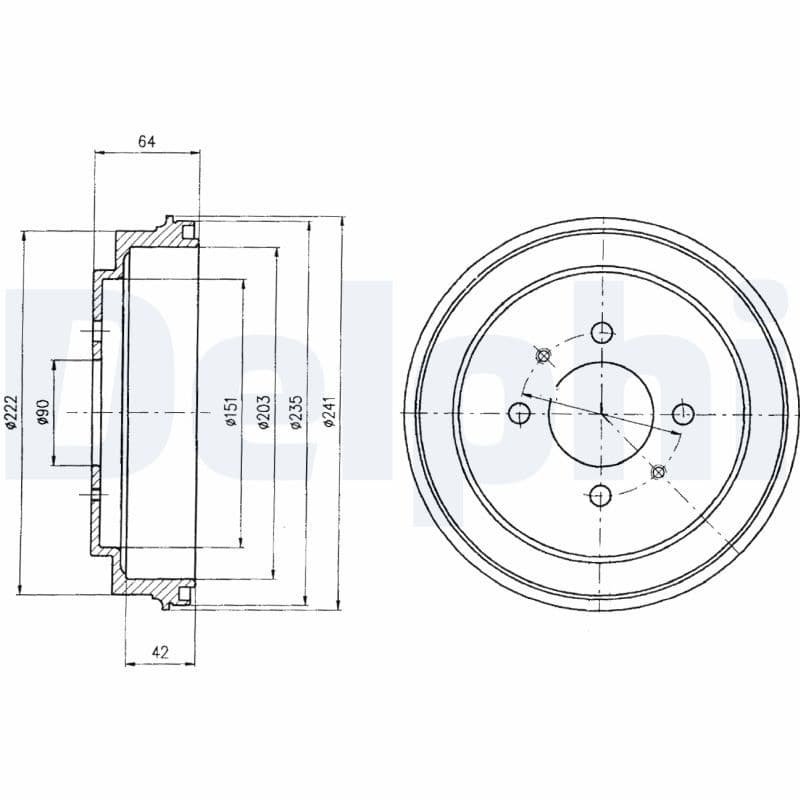 Tambur frana DELPHI BF485
