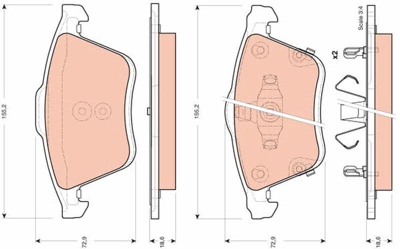 set placute frana,frana disc TRW GDB3400