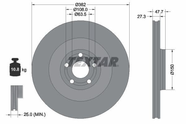 Disc frana TEXTAR PRO+ 92350805